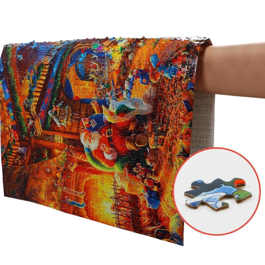 Adventní kalendář s vánočním puzzle o 1008 dílcích — denní sady po 42 dílcích