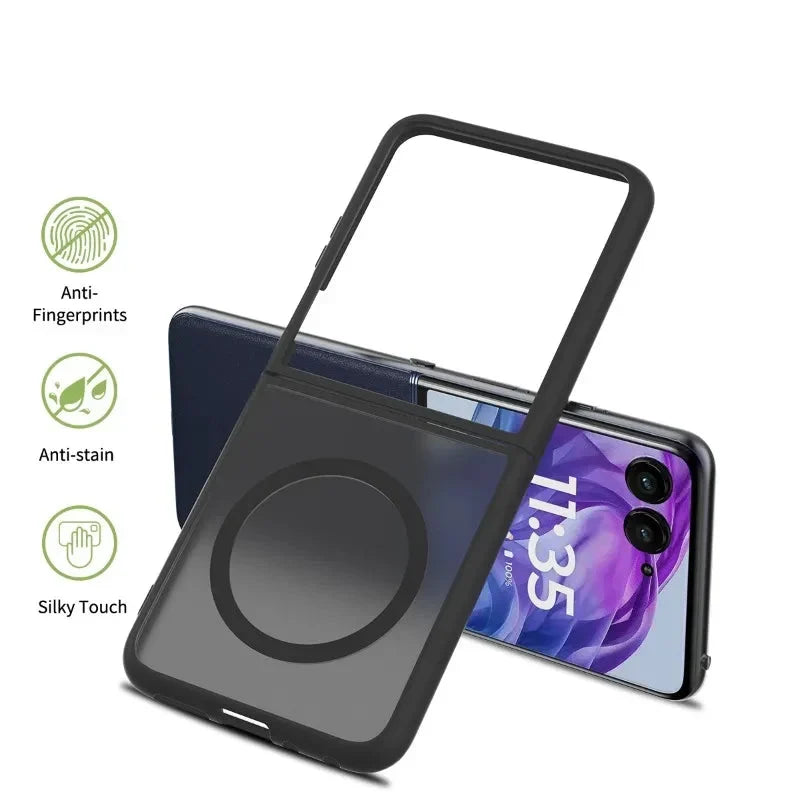 Magnetické matné pouzdro pro telefony Motorola Razr Flip — odolné proti otiskům prstů