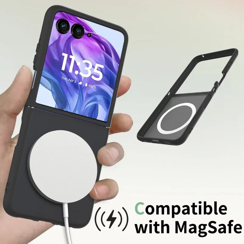 Magnetické matné pouzdro pro telefony Motorola Razr Flip — odolné proti otiskům prstů