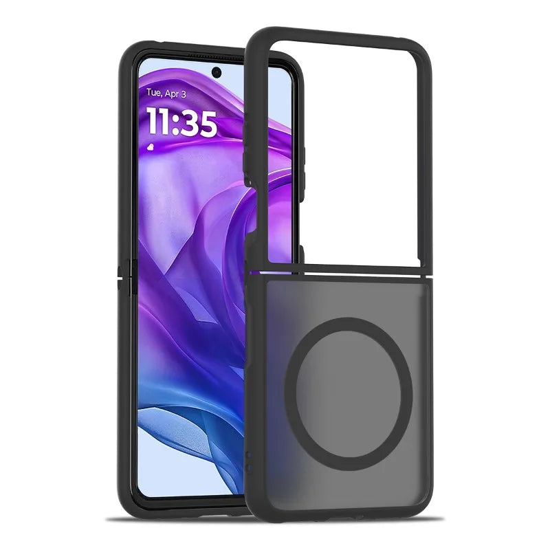 Magnetické matné pouzdro pro telefony Motorola Razr Flip — odolné proti otiskům prstů