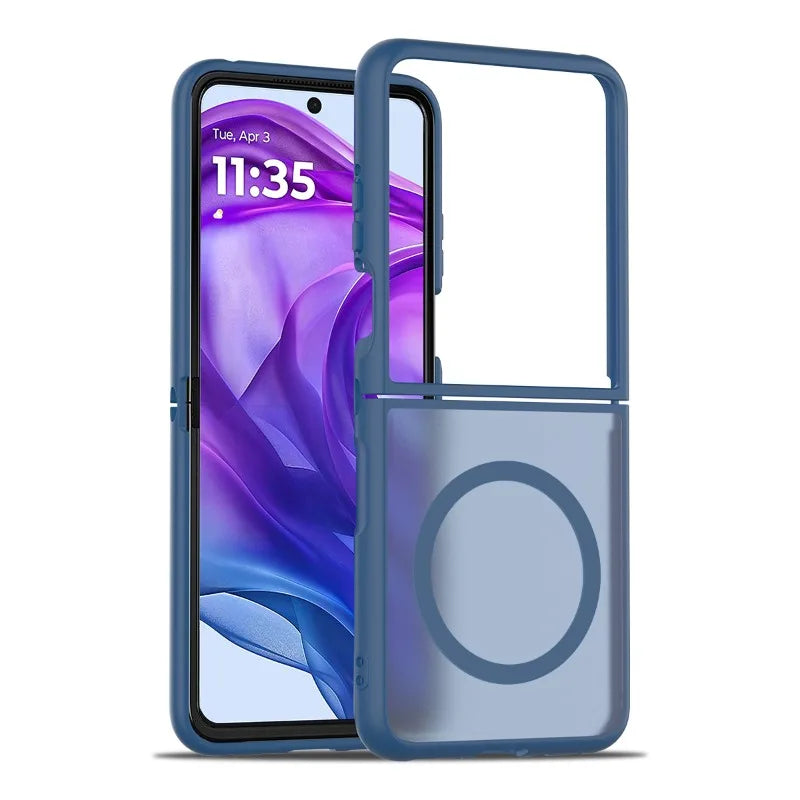 Magnetické matné pouzdro pro telefony Motorola Razr Flip — odolné proti otiskům prstů