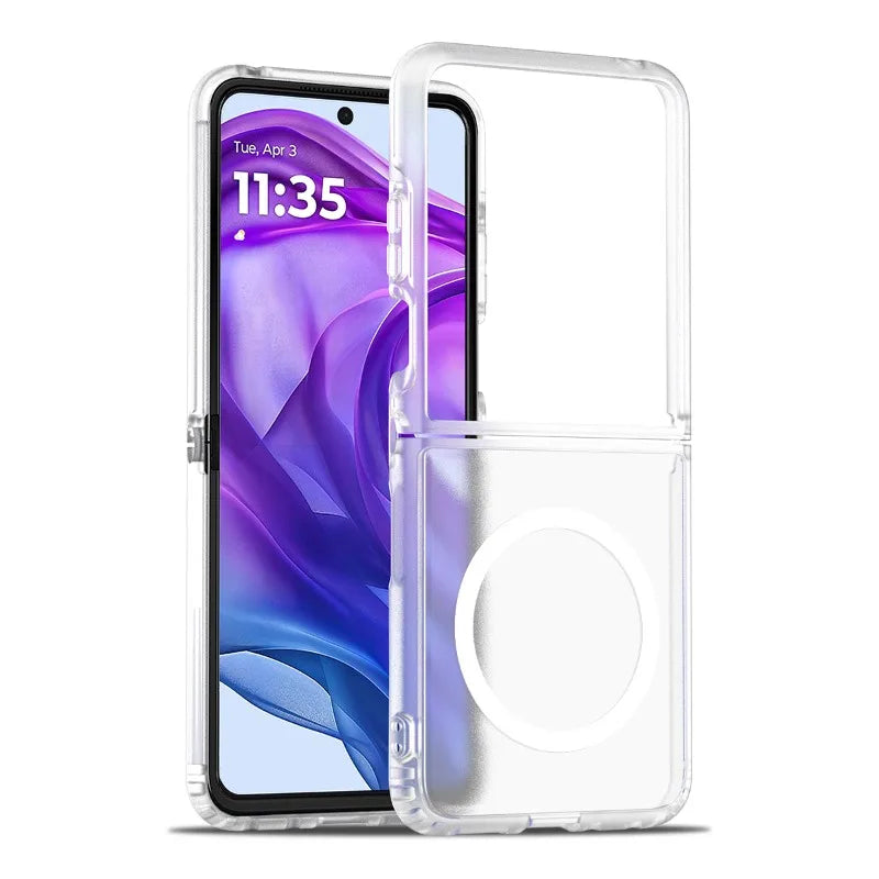 Magnetické matné pouzdro pro telefony Motorola Razr Flip — odolné proti otiskům prstů