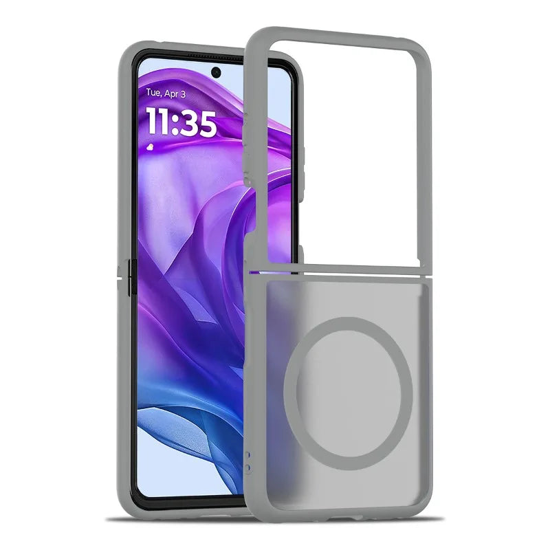 Magnetické matné pouzdro pro telefony Motorola Razr Flip — odolné proti otiskům prstů