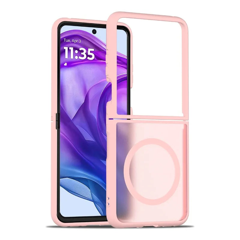 Magnetické matné pouzdro pro telefony Motorola Razr Flip — odolné proti otiskům prstů