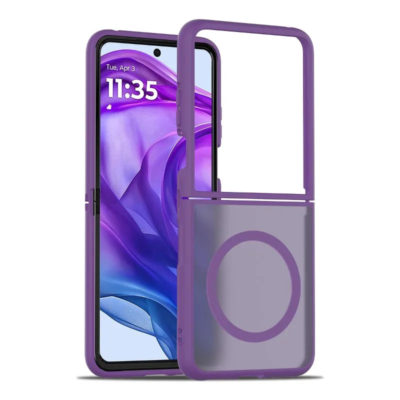 Magnetické matné pouzdro pro telefony Motorola Razr Flip — odolné proti otiskům prstů