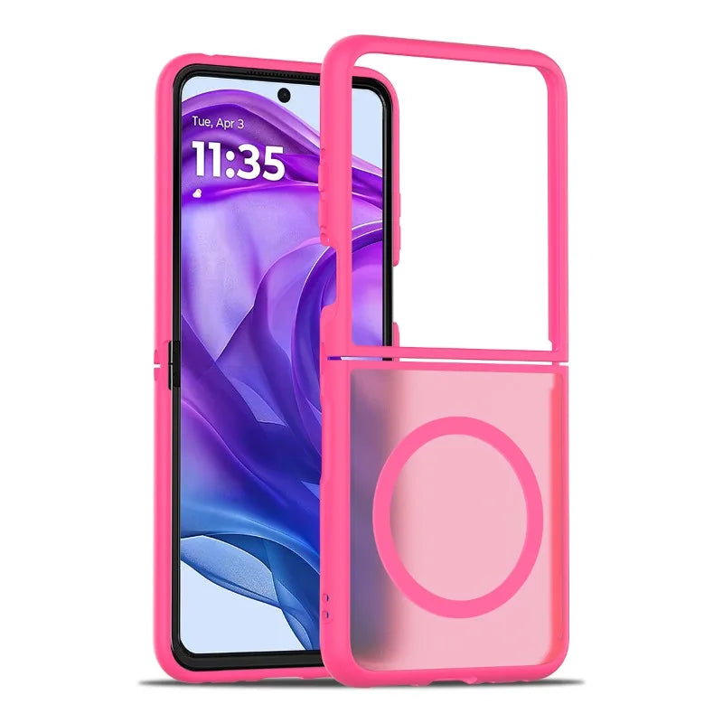 Magnetické matné pouzdro pro telefony Motorola Razr Flip — odolné proti otiskům prstů