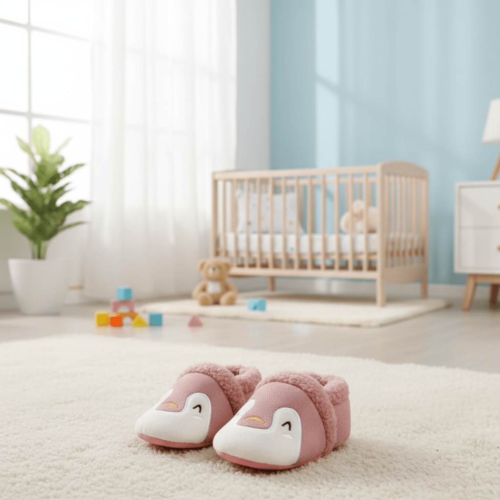 CozyTreads sklisikre tøfler for babyer — SnugPaws-design, såler med sikkert grep