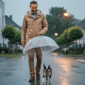 AquaShield Clear Dog Umbrella — Transparent Canopy, Leash-Attach Mount