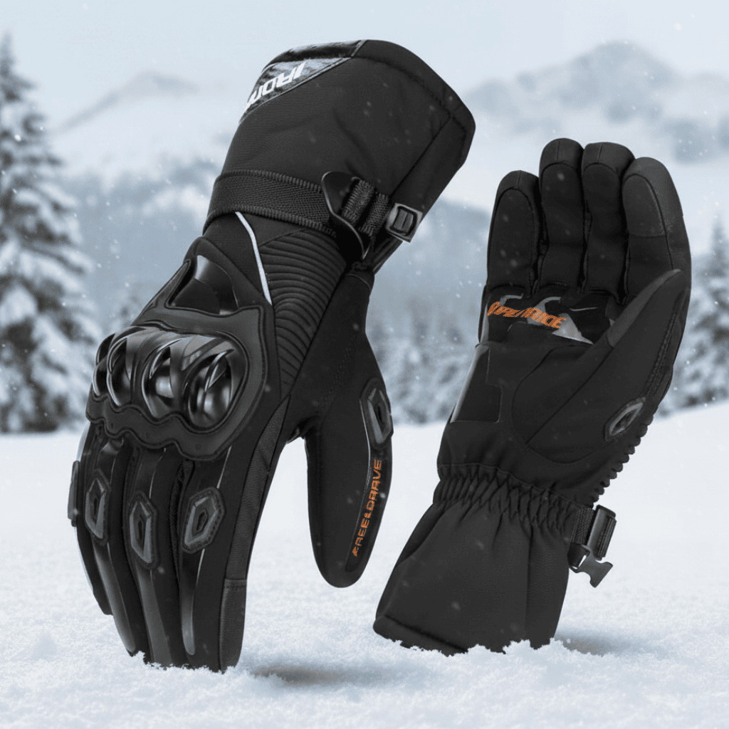 Gants de moto imperméables GlacierGrip — Construction isolante à 3 couches