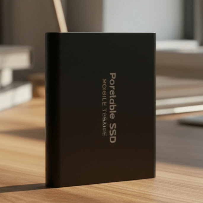 NovaVault 100GB bærbar ekstern SSD med USB-C – kompakt USB 3.1-stasjon med høy hastighet