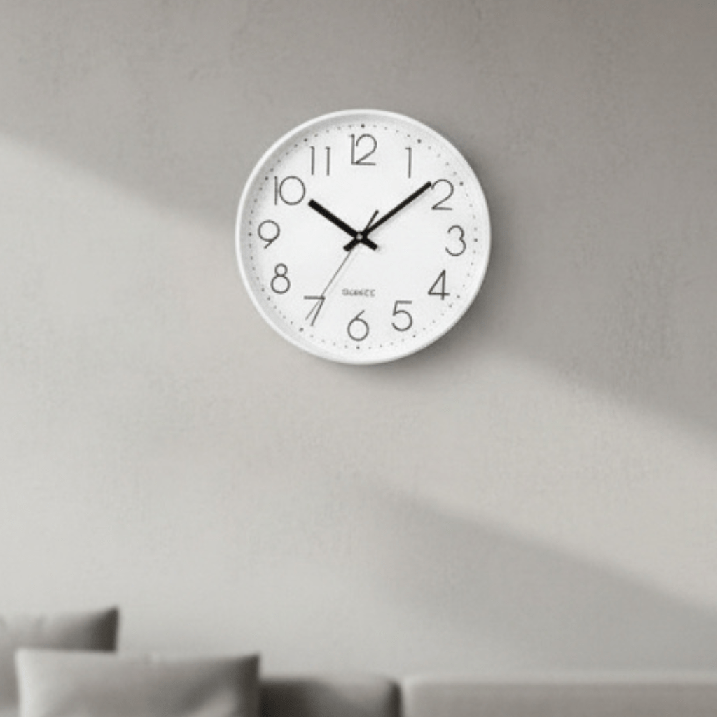Horloge murale silencieuse CalmTime de 12 pouces — mouvement sans tic-tac