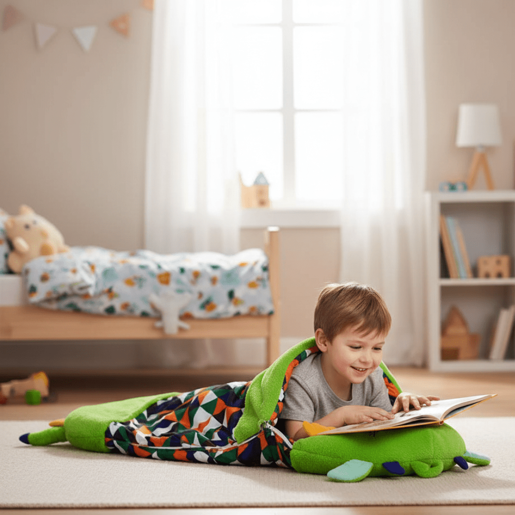 SnugglePals 2v1 plyšový spací pytel pro děti — plyšové zvířátko se promění v postel