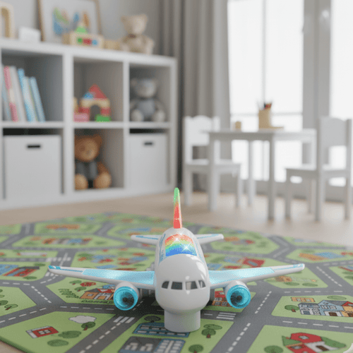 AeroPulse LED Electric Toy Airplane — 360 Degree Spin, Automatic Movement, Embedded Music