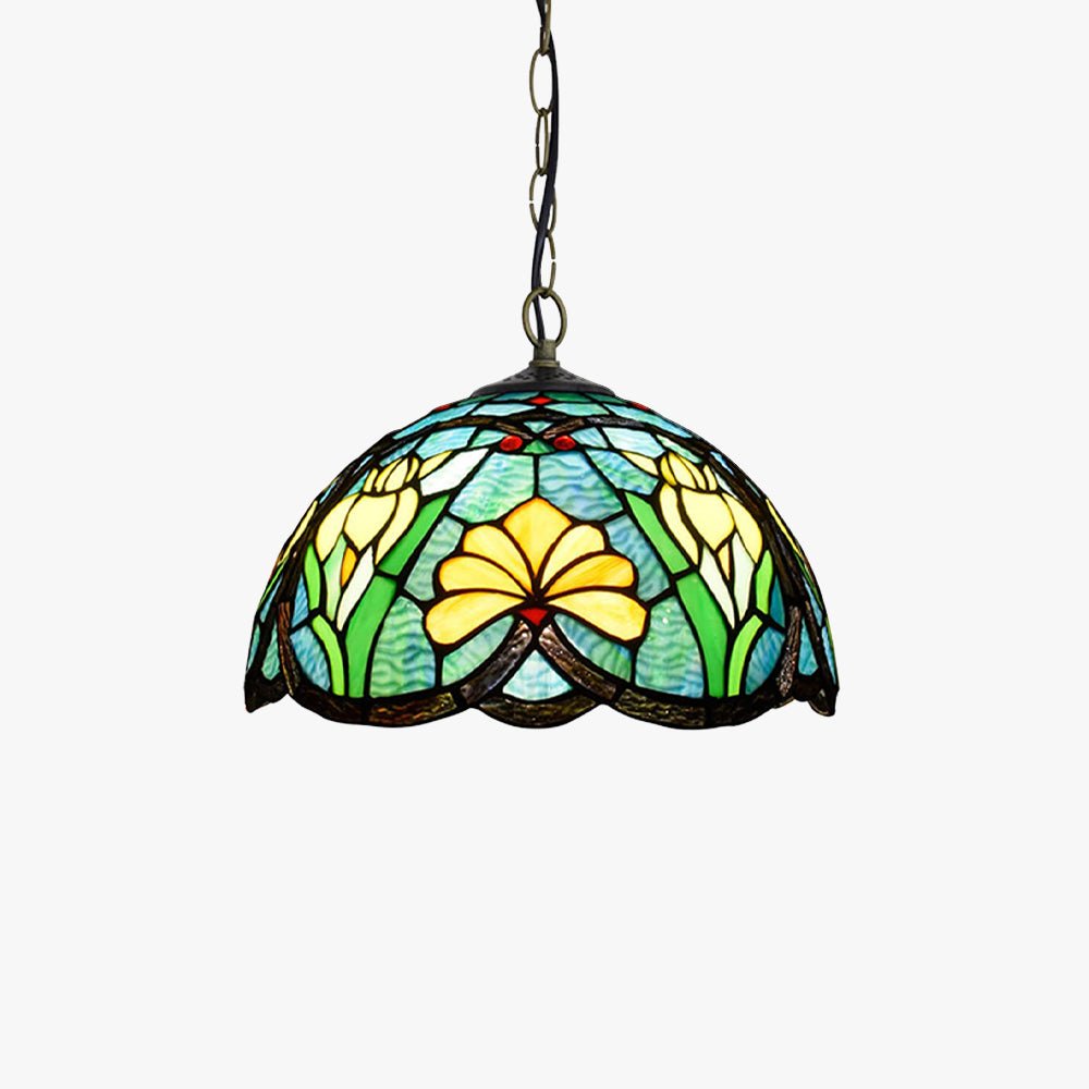 Kirelle Vintage Hanging Pendant Lamp With Glass Shade