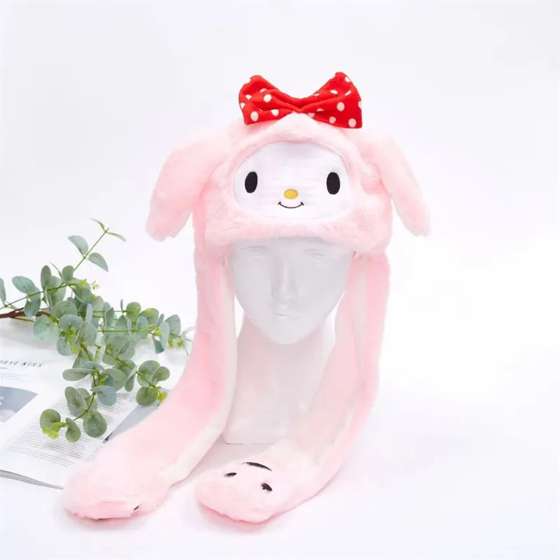 Interactive Plush Hat with Pop-Up Ears and Squeeze Paws