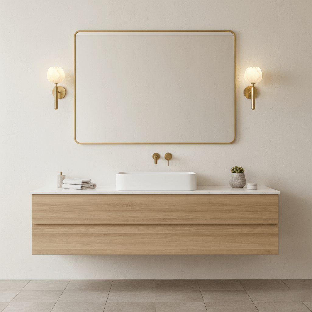 Nástěnné LED svítidlo, 12 in — alabastrové stínidlo, mosazný květinový design, patice E12