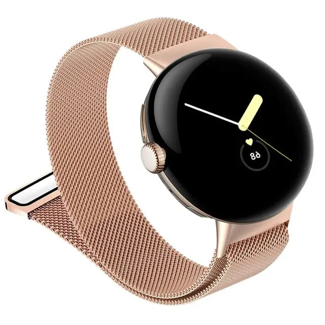 Bracelete de malha magnética em aço inoxidável para Google Pixel Watch e Watch 2