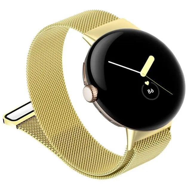 Bracelete de malha magnética em aço inoxidável para Google Pixel Watch e Watch 2