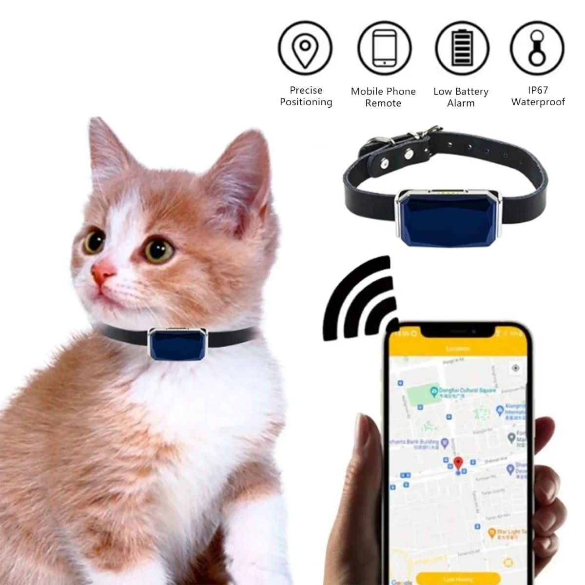 PulseTrack X12 kompakt GPS-spårare i realtid – kompatibel med mobilapp