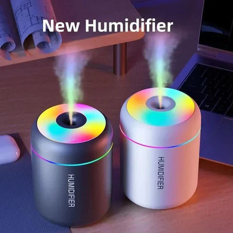 LumaMist 180ml USB Desk Humidifier — Compact Body and Desk LED Lighting