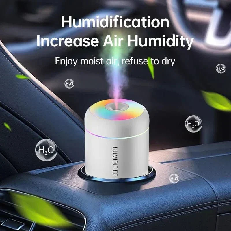 LumaMist 180ml USB Desk Humidifier — Compact Body and Desk LED Lighting
