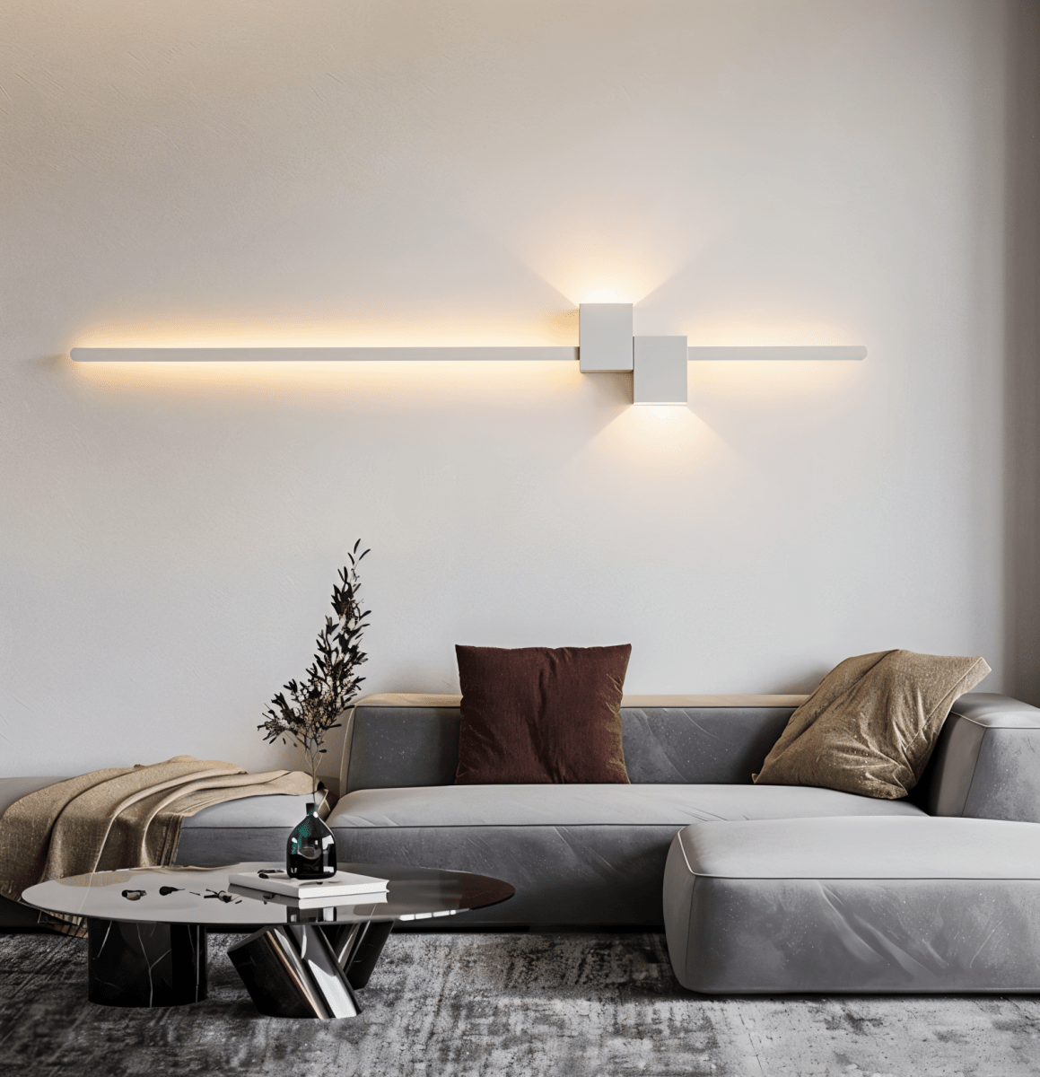 Minimalist LED wall light designed for sleek indirect illumination and modern interior decor - Euroselle