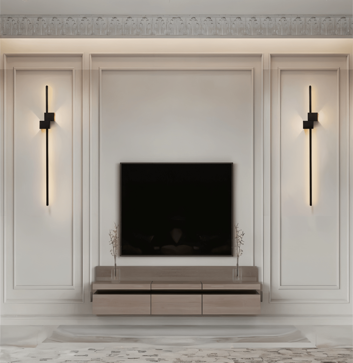 Minimalist LED wall light designed for sleek indirect illumination and modern interior decor - Euroselle