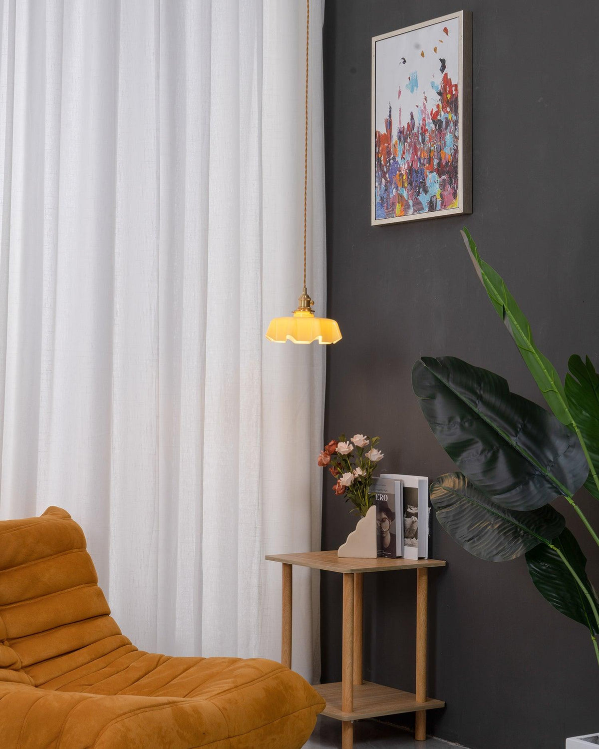 Textured Dome Pendant Light — Adjustable Height, White, Beige, Pink & Blue