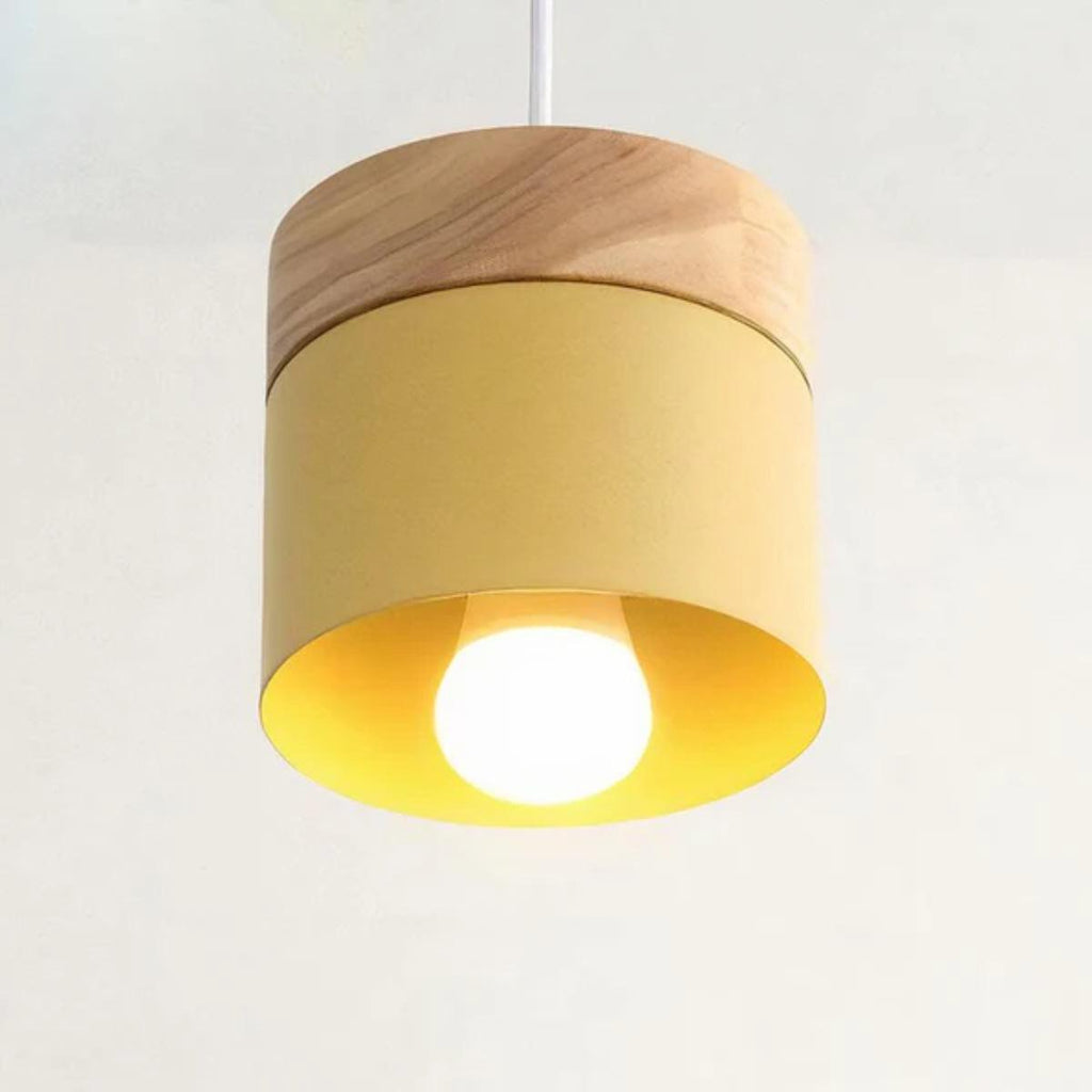 Modern Ceiling Pendant Light — Minimalistic Wooden Base