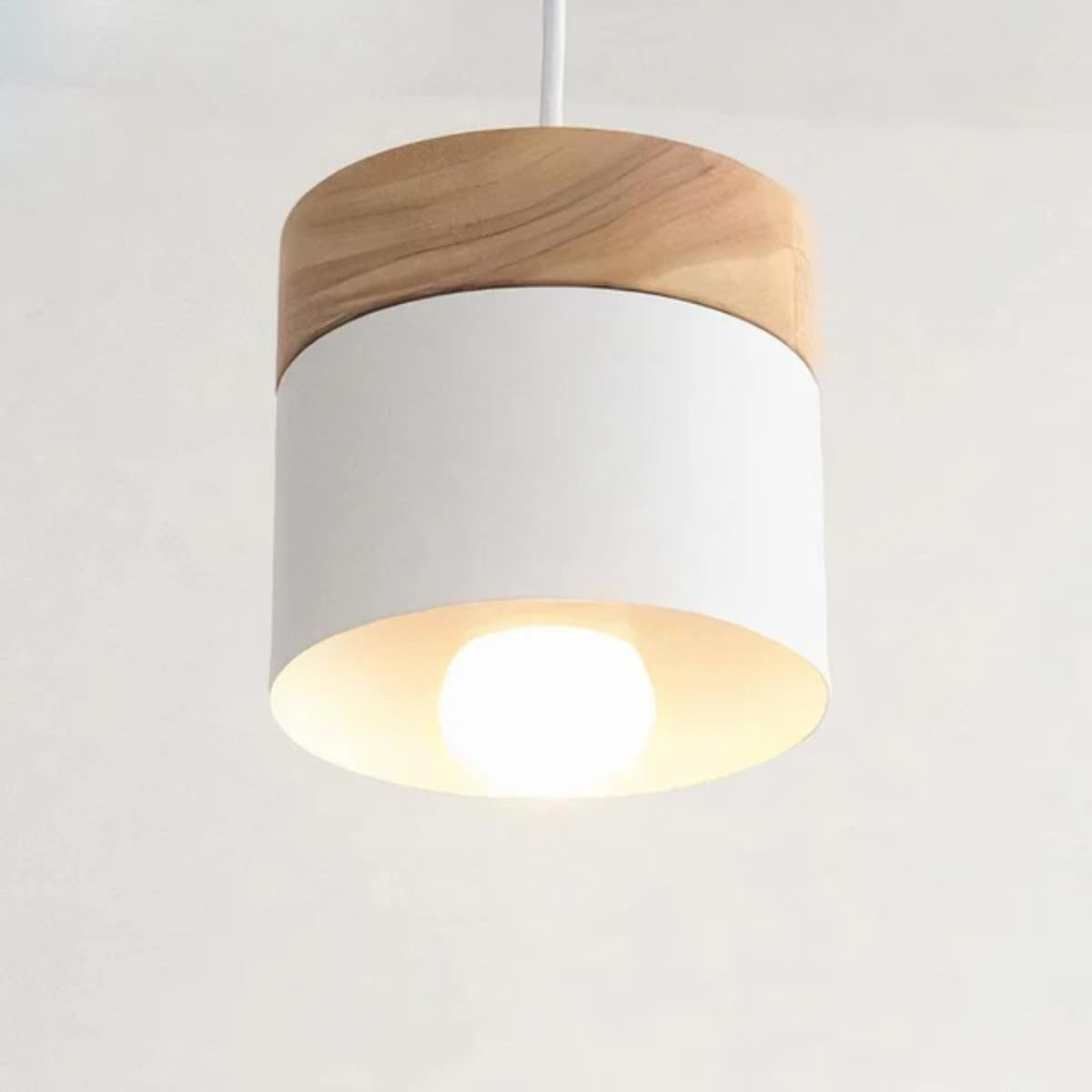 Modern Ceiling Pendant Light — Minimalistic Wooden Base
