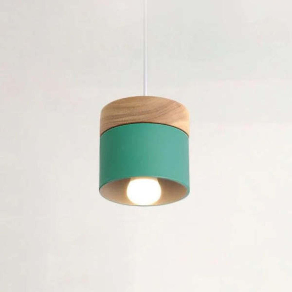 Modern Ceiling Pendant Light — Minimalistic Wooden Base