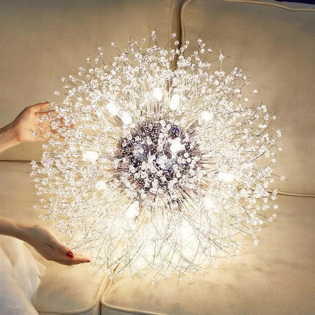 Modern Dandelion Pendant Chandelier — Elegant Starburst Wire Design