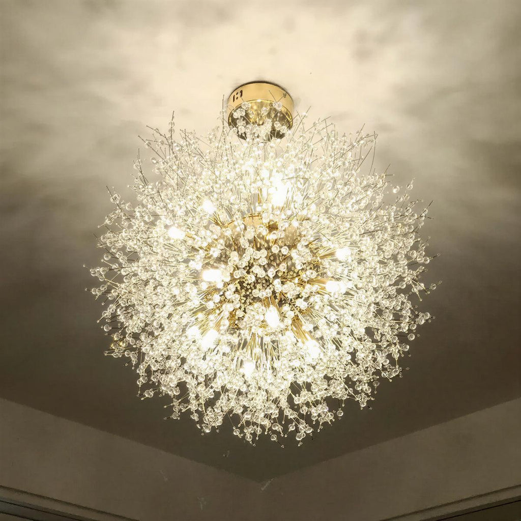 Modern Dandelion Pendant Chandelier — Elegant Starburst Wire Design
