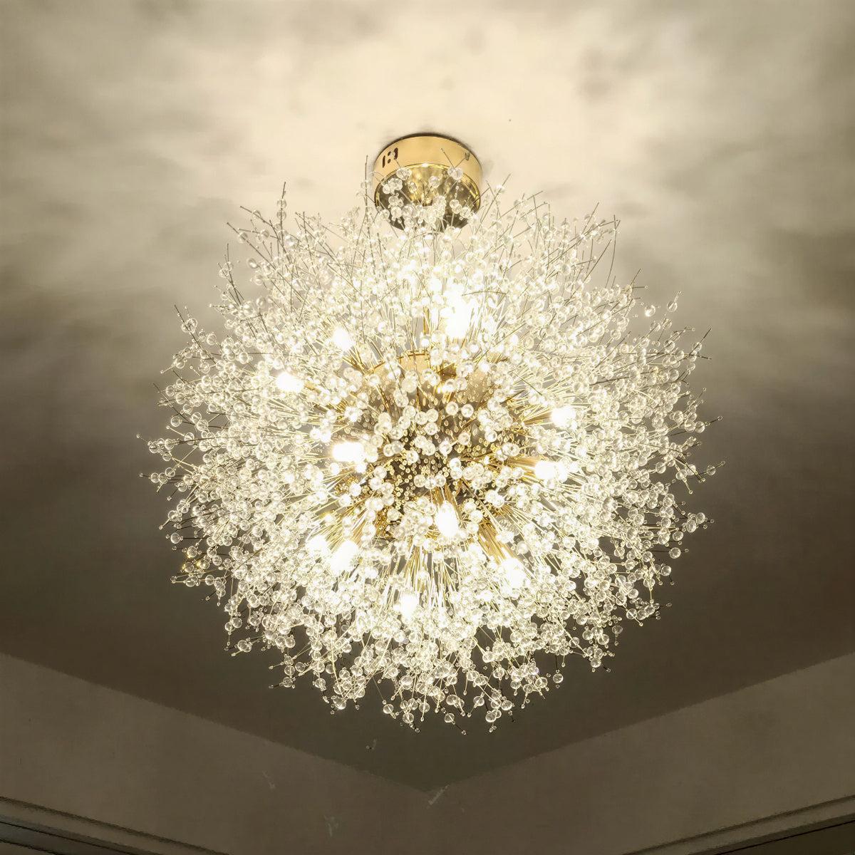 Modern Dandelion Pendant Chandelier — Elegant Starburst Wire Design