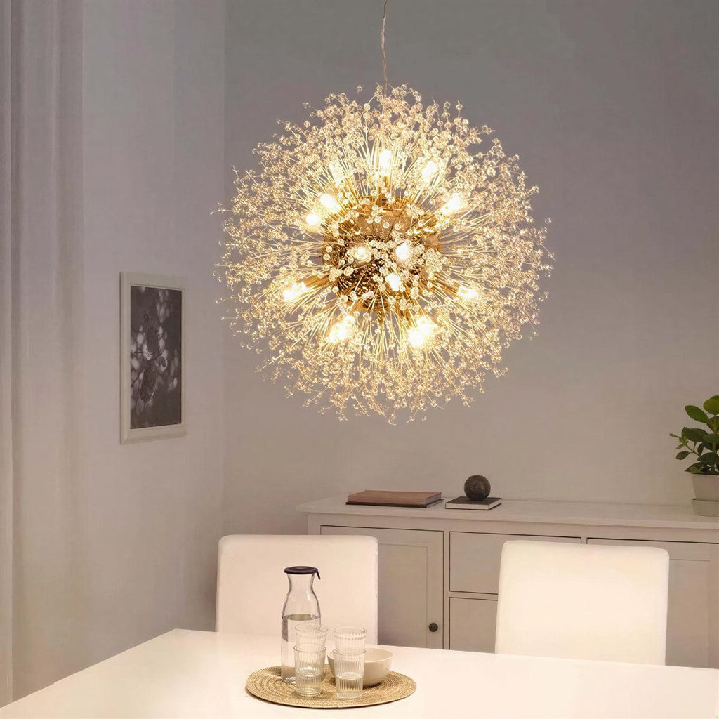 Modern Dandelion Pendant Chandelier — Elegant Starburst Wire Design