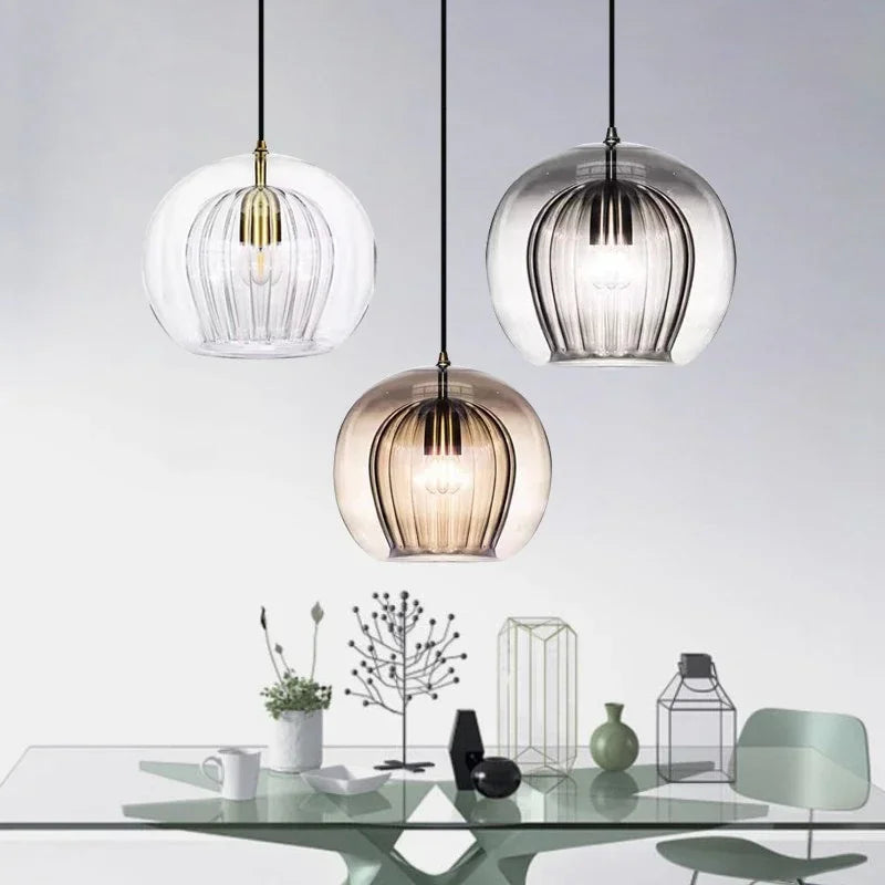 LumenAura Modern Glass Pendant Light for Interiors