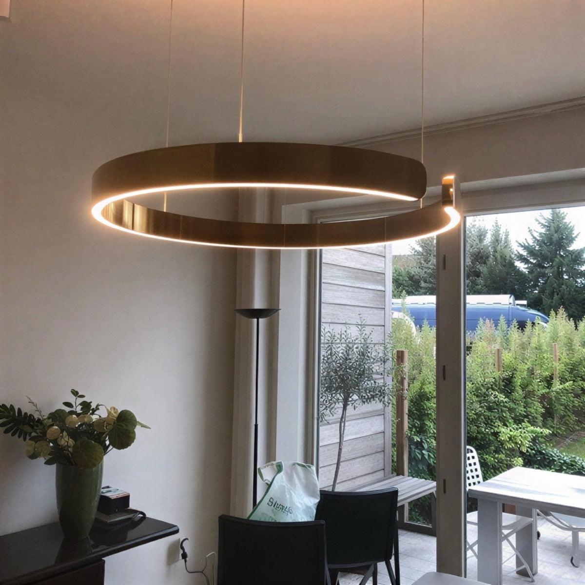 Moderne runde Deckenpendelleuchte | Offenes Ringdesign