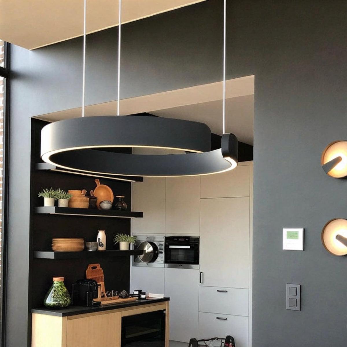 Moderne runde Deckenpendelleuchte | Offenes Ringdesign