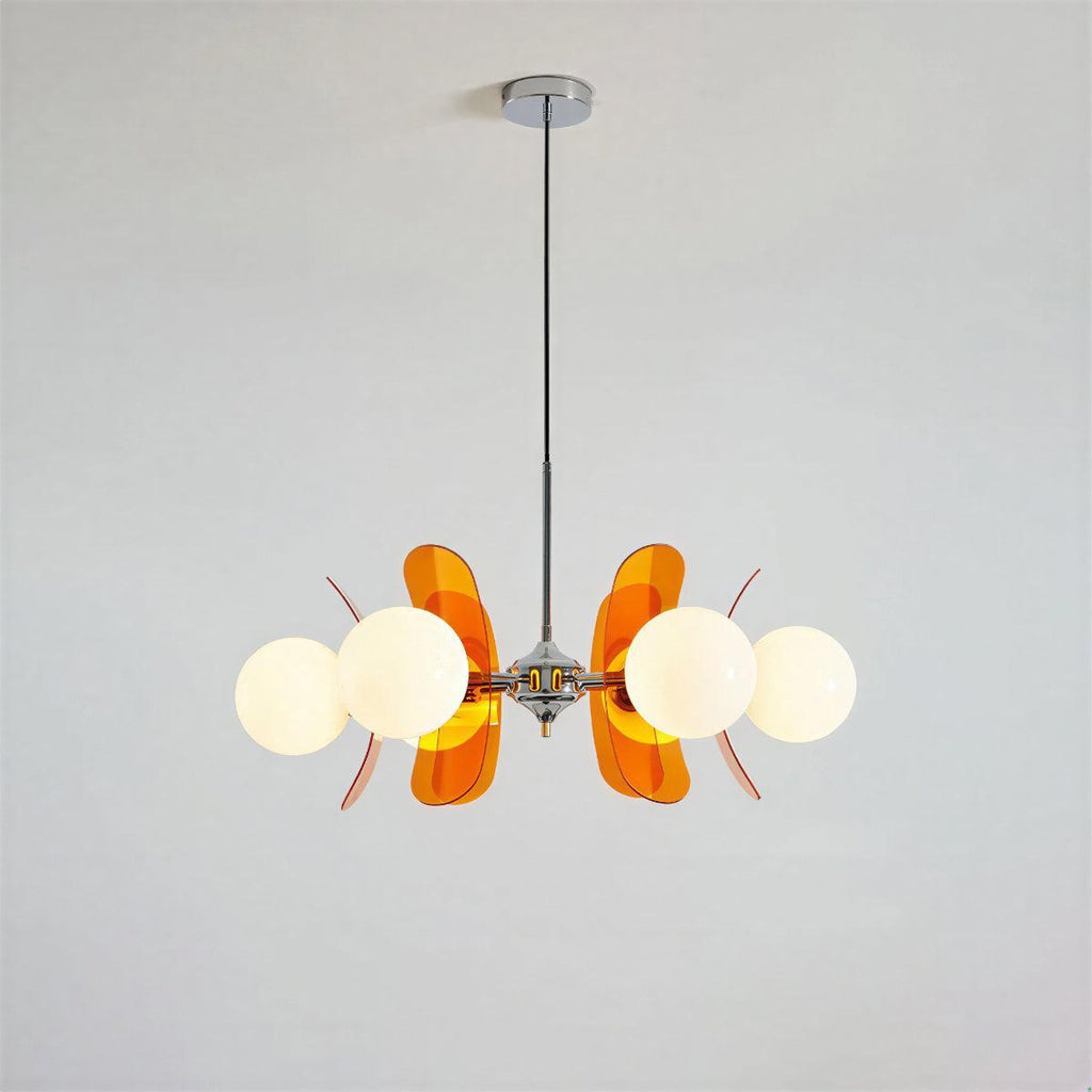 Candelabru Sputnik modern — plafonieră cu abajururi glob din sticlă