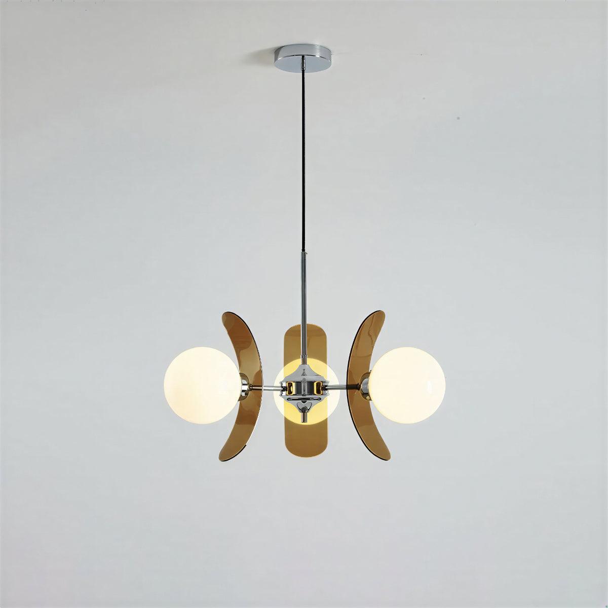 Candelabru Sputnik modern — plafonieră cu abajururi glob din sticlă