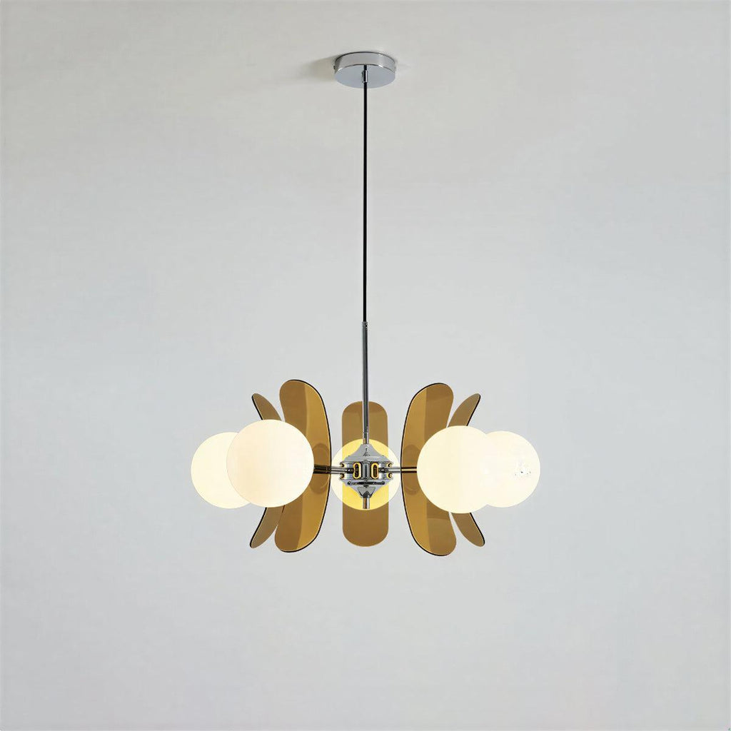 Candelabru Sputnik modern — plafonieră cu abajururi glob din sticlă