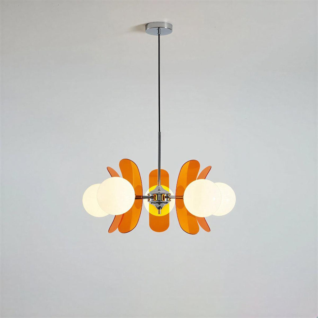 Candelabru Sputnik modern — plafonieră cu abajururi glob din sticlă