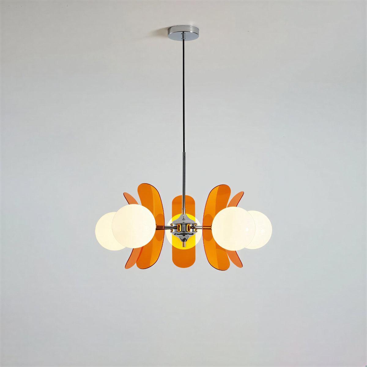 Candelabru Sputnik modern — plafonieră cu abajururi glob din sticlă