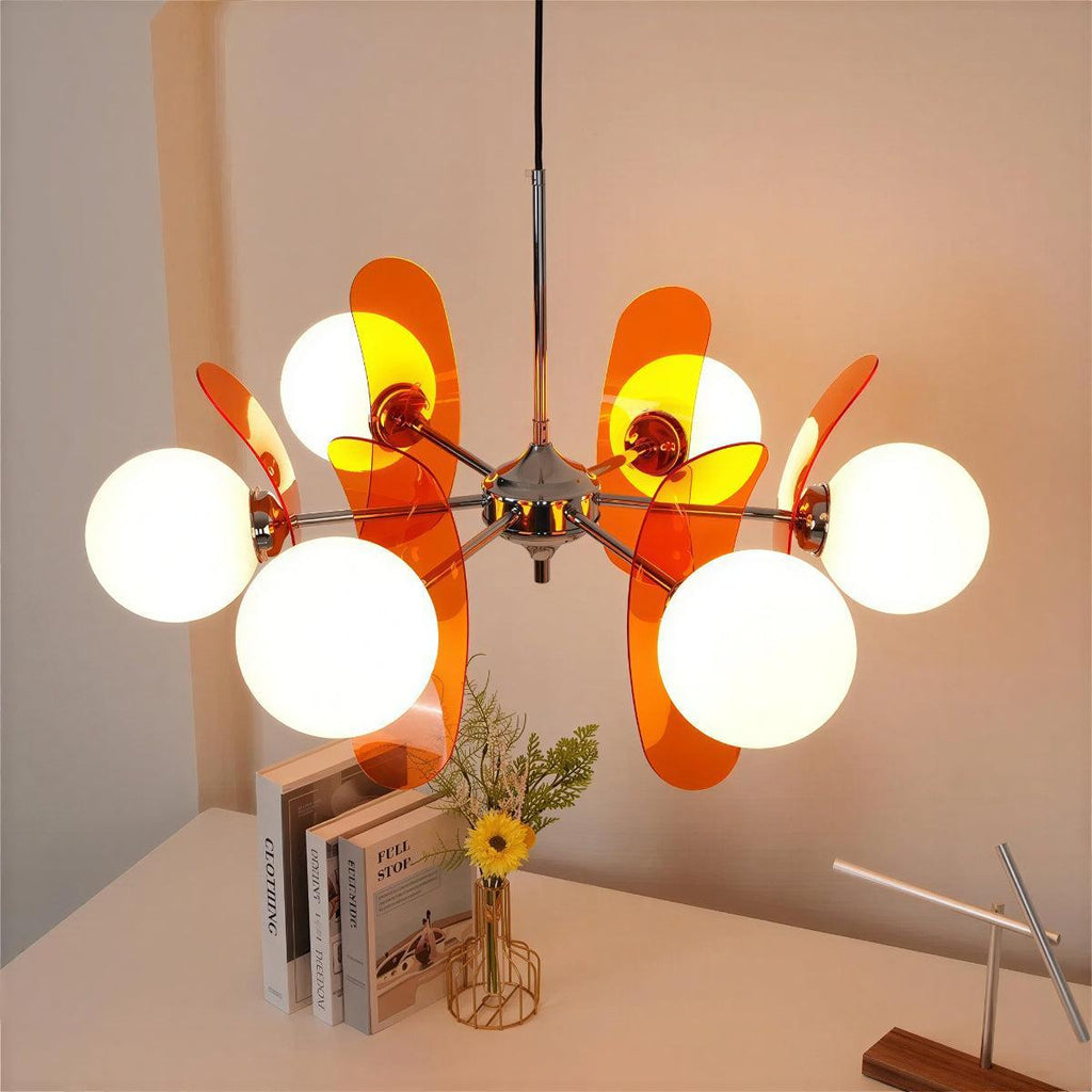 Candelabru Sputnik modern — plafonieră cu abajururi glob din sticlă