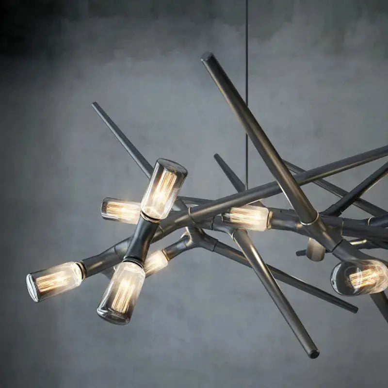 Lustră suspendată cu ramificații — Siluetă sculptată, iluminare multidirecțională