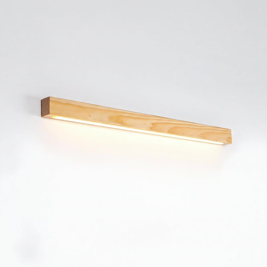 Applique murale moderne et fine — luminaire de meuble-lavabo minimaliste en bois