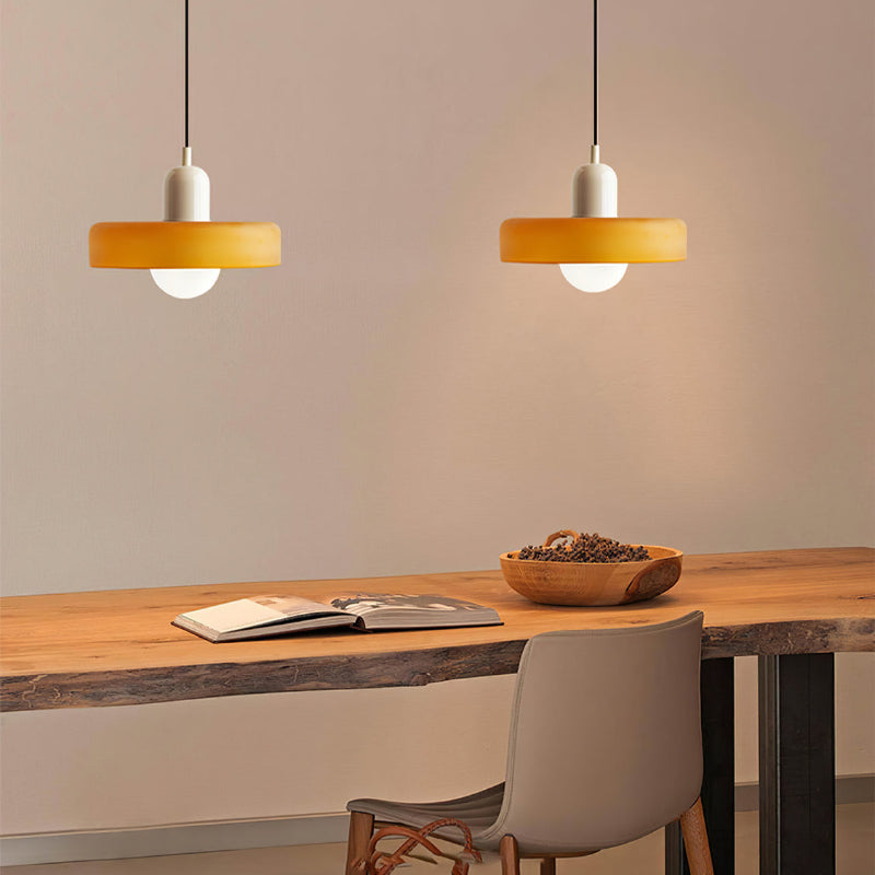KiraGlass Geometric Bauhaus Pendant Light In Colored Glass