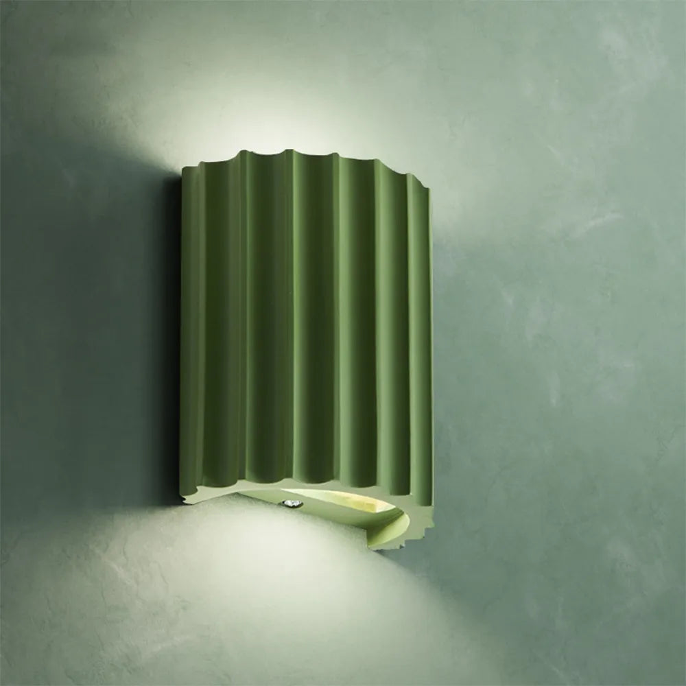 Aplique escultórico de resina con dos portalámparas G9 para iluminación de acento en dormitorio y pasillo, acabado verde, luminaria compacta de interior de 6,5 pulgadas