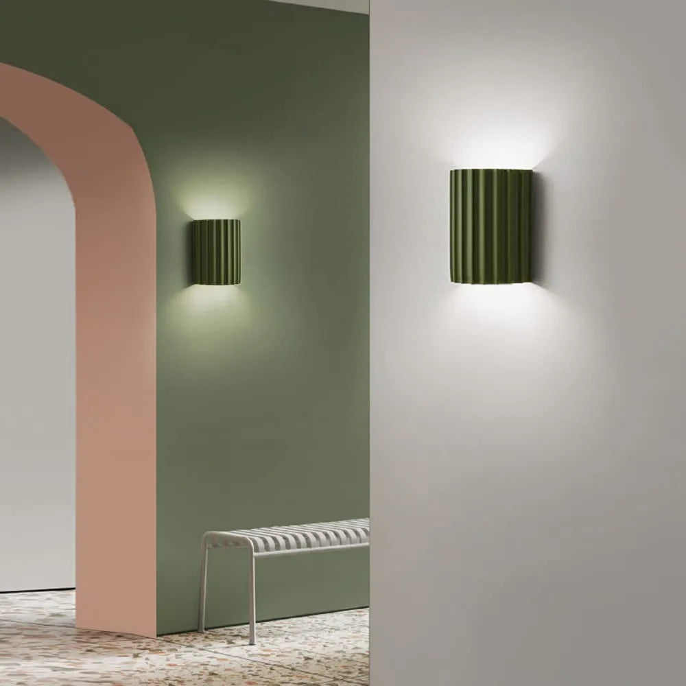 Aplique escultórico de resina con dos portalámparas G9 para iluminación de acento en dormitorio y pasillo, acabado verde, luminaria compacta de interior de 6,5 pulgadas