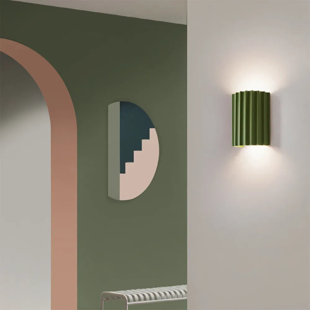 Aplique escultórico de resina con dos portalámparas G9 para iluminación de acento en dormitorio y pasillo, acabado verde, luminaria compacta de interior de 6,5 pulgadas